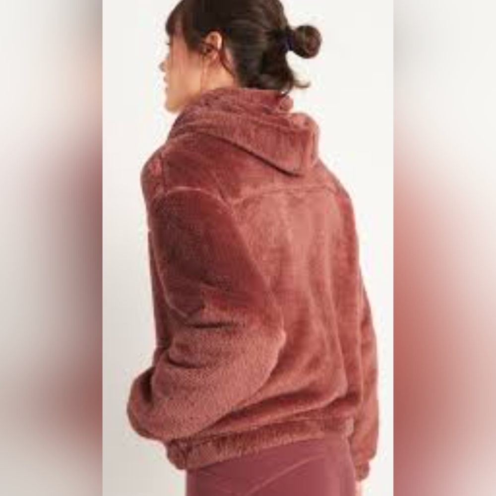 Old Navy Loose Cozy Sherpa Zip Up Hoodie Size XXL Like New MSRP $54.99 - Picture 3 of 7